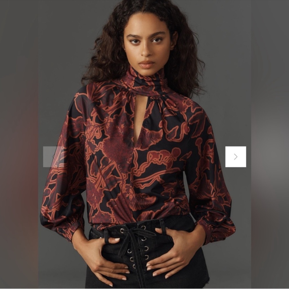 Elegant Red and Black Women's Top Anthropology Especia top brand new with tags